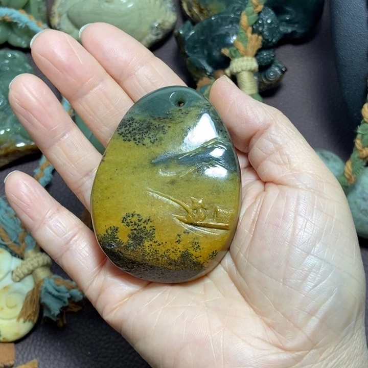 岫岩河磨玉（透闪石质玉）无未镶嵌@*