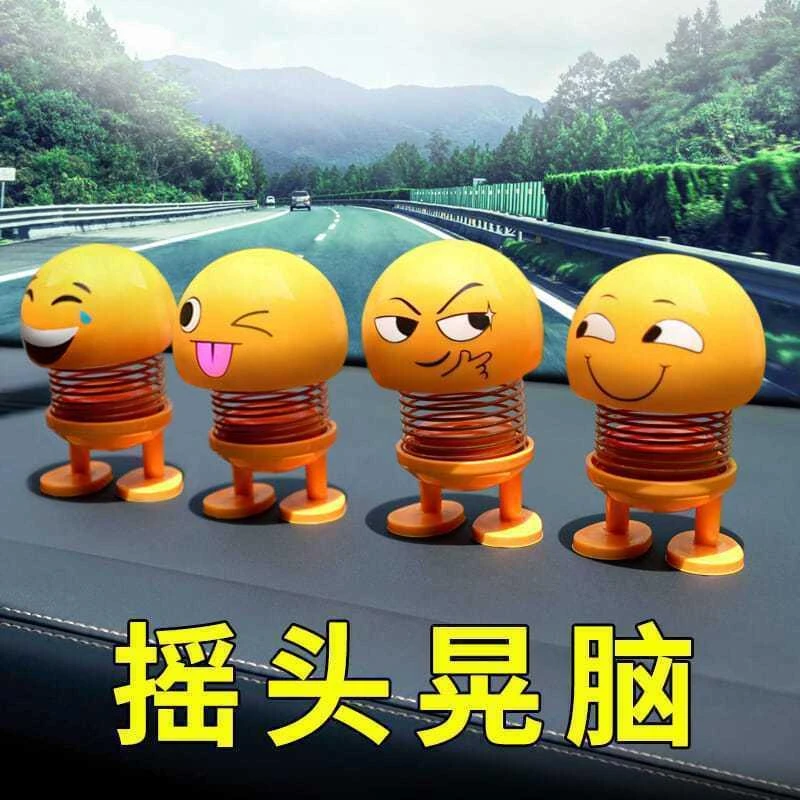 西藏【新疆包邮】弹簧摇头公仔卡通摆件车载表情包汽车载蜡笔小新