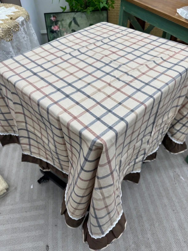 a10 150*150 棉麻印花 方桌圆桌 电视机