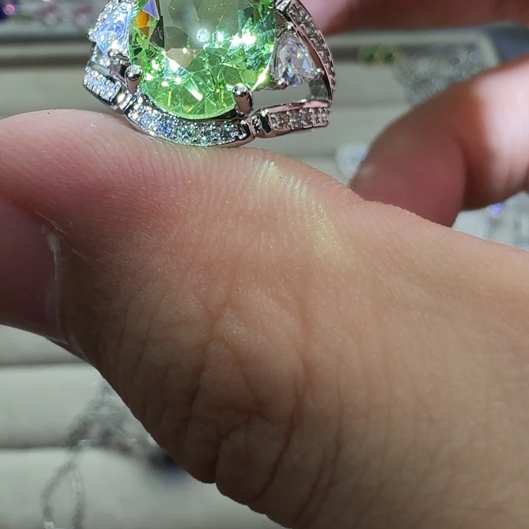 水晶戒指银S925镶嵌