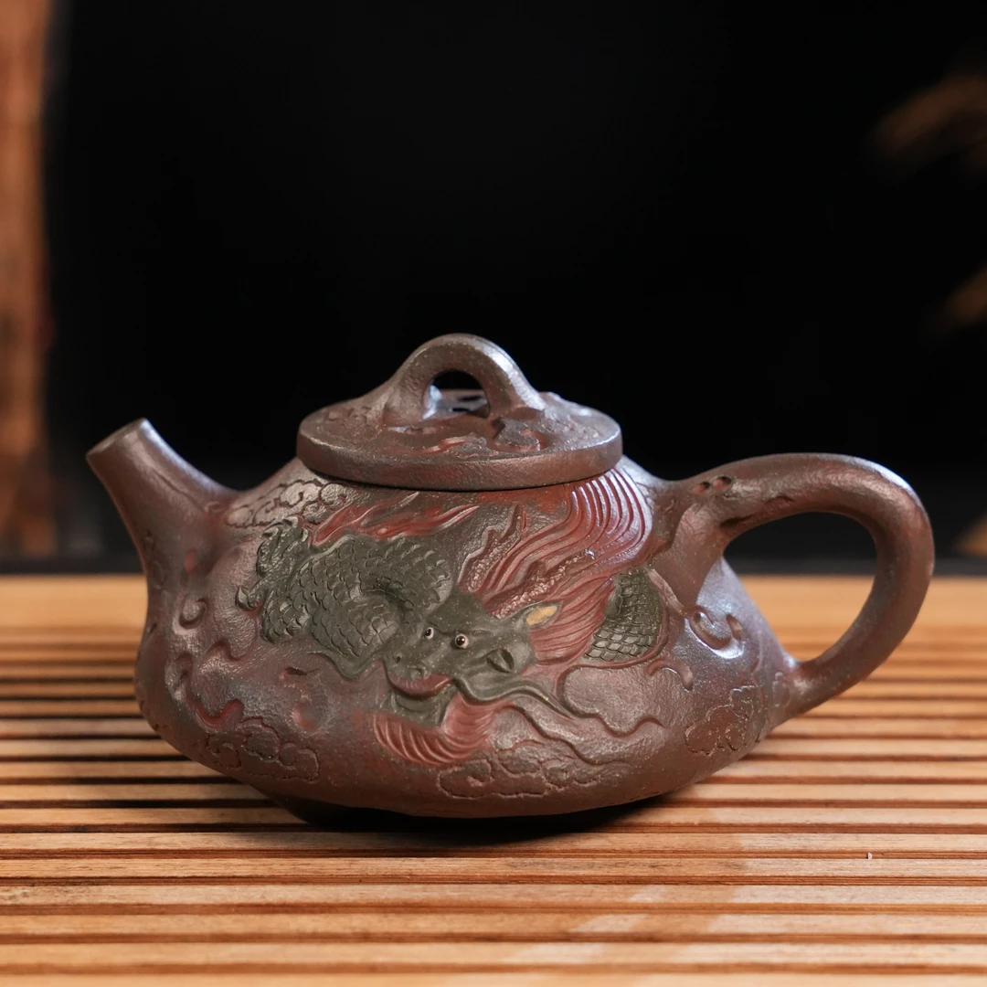 GSB3-065   高水波  宜兴手工紫砂  龙瓢（小）