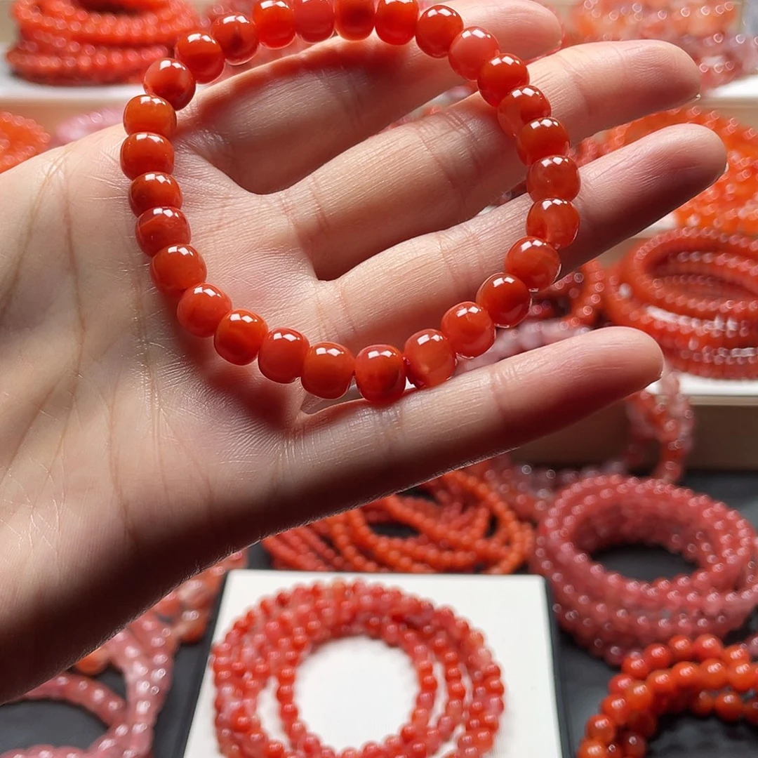 南红玛瑙未镶嵌手链7.9老型