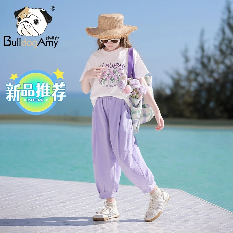 【现货】TF942005女童夏季套装2024新款儿童上衣束脚裤运动两件套