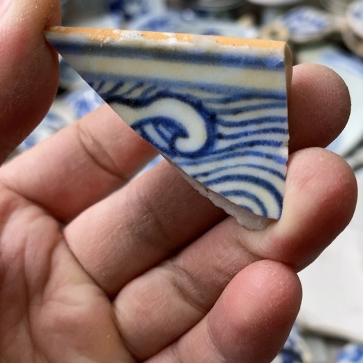 瓷片现代瓷器青花瓷片