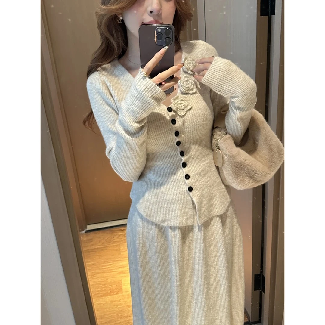 时尚两件套装气质连衣裙裙子小众特色休闲风温柔秋冬洋气