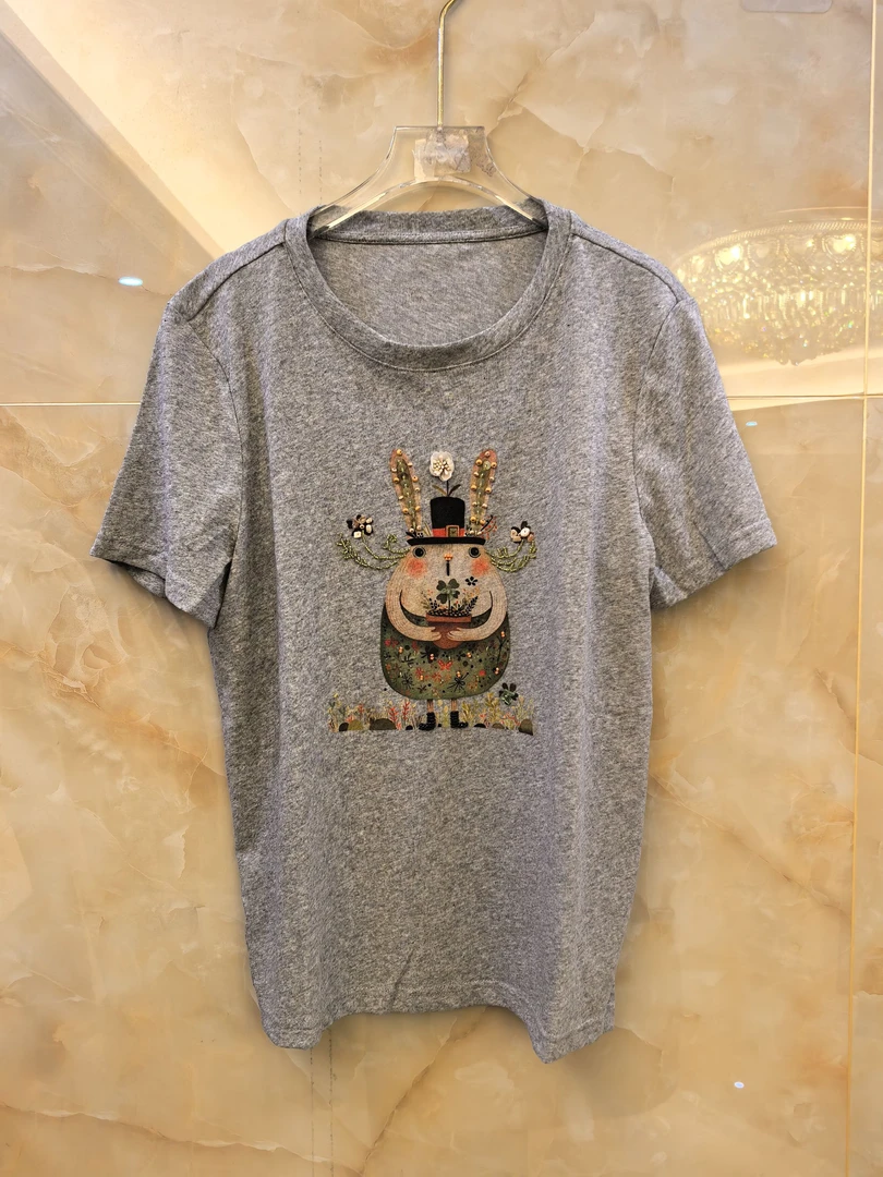 257379印花短袖T恤时尚卡通动漫百搭运动休闲风圆领短袖