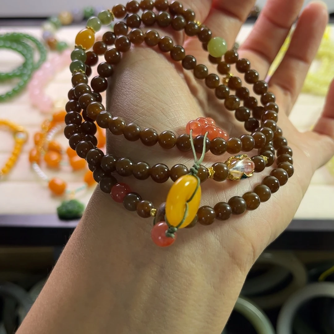 手链未镶嵌和田玉（糖玉）猫*长链