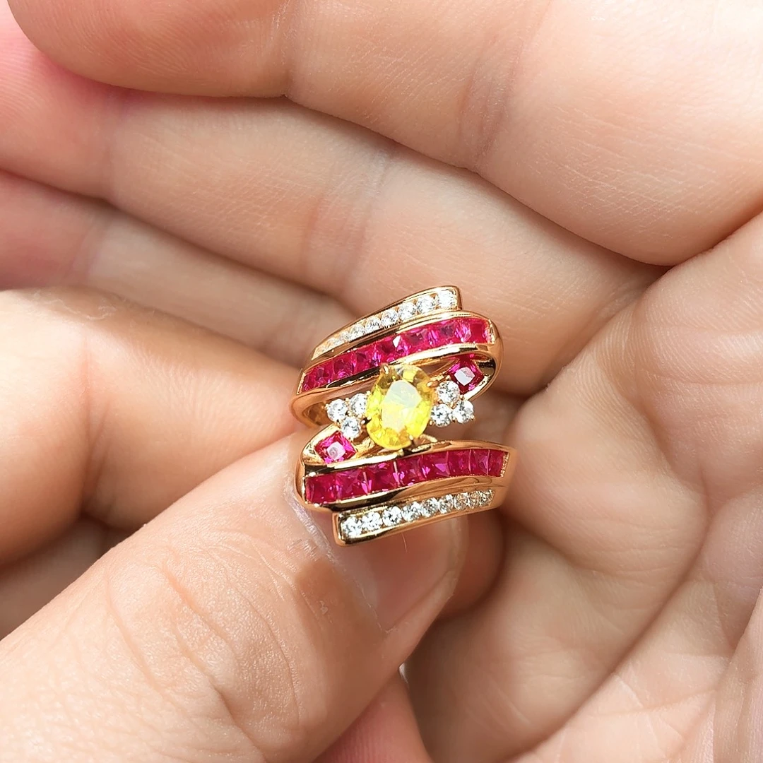 蓝宝石戒指银S925镶嵌