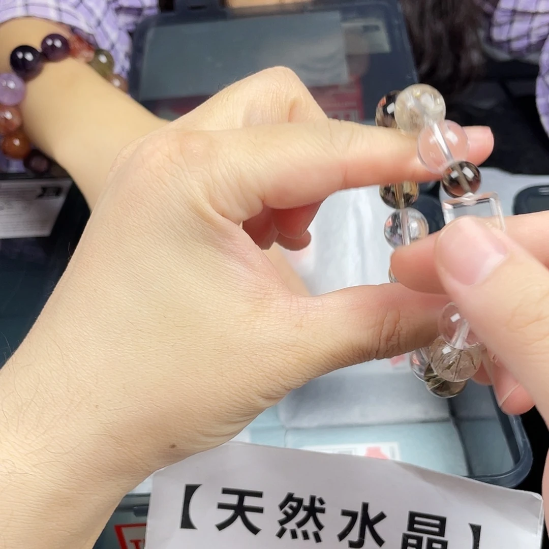 水晶手串银S925镀金镶嵌
