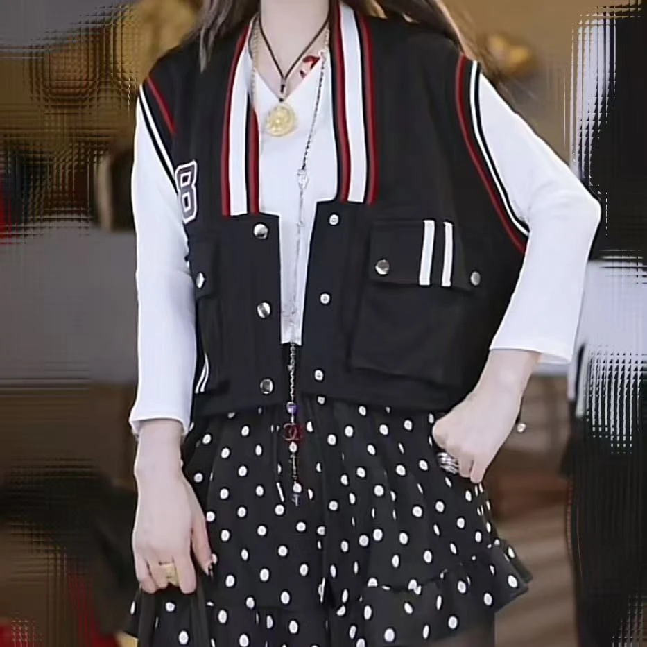 学院风韩版宽松短款马甲