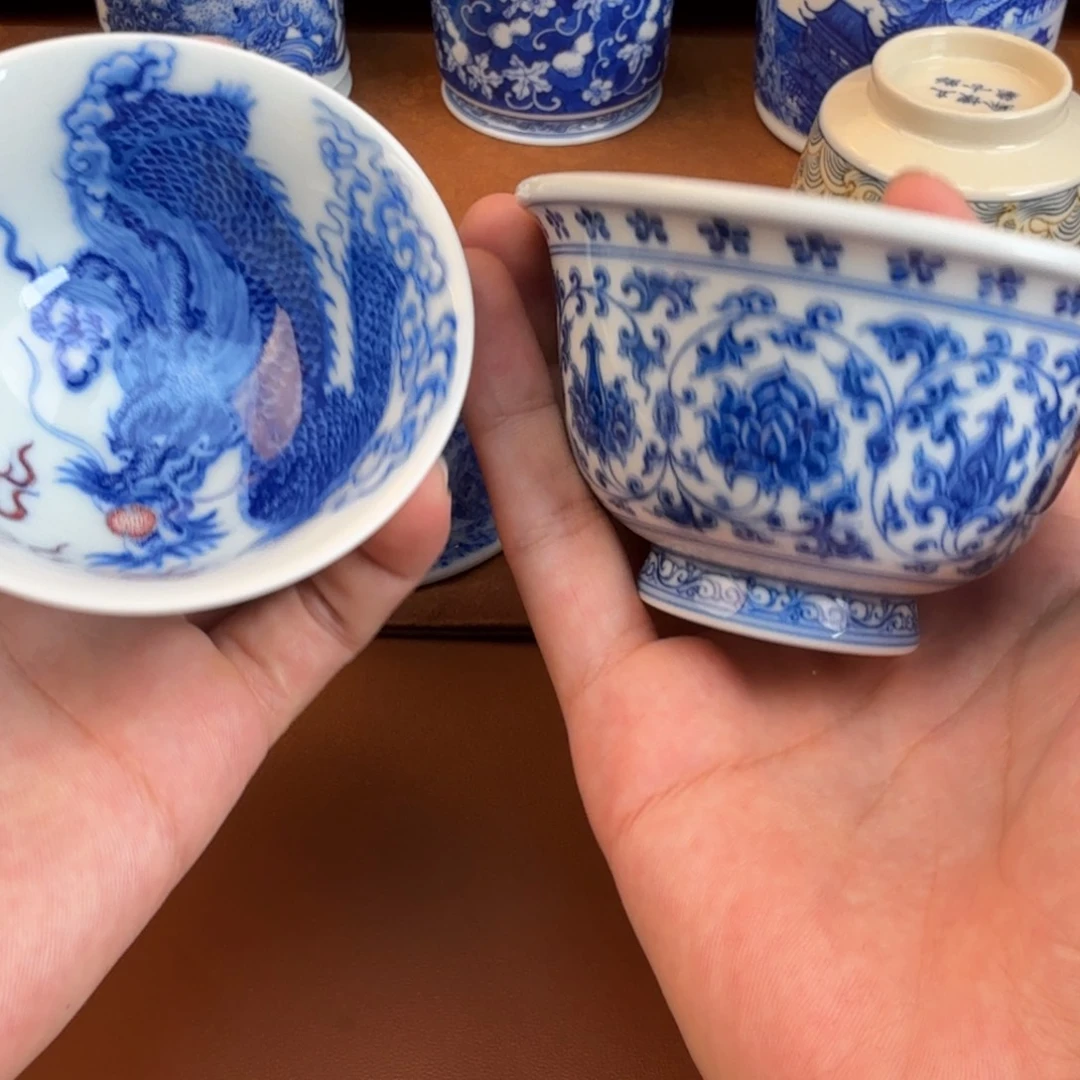 長***煙瓷片景德镇瓷器手绘手工