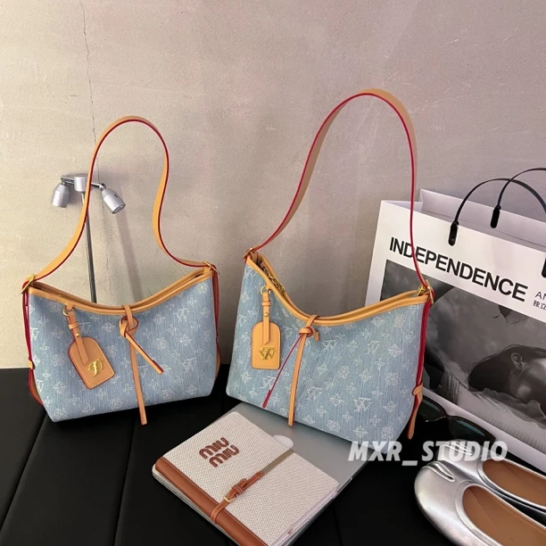 【海盐牛仔】大容量包包女式2025新款牛仔包通勤百搭单肩包斜挎大包