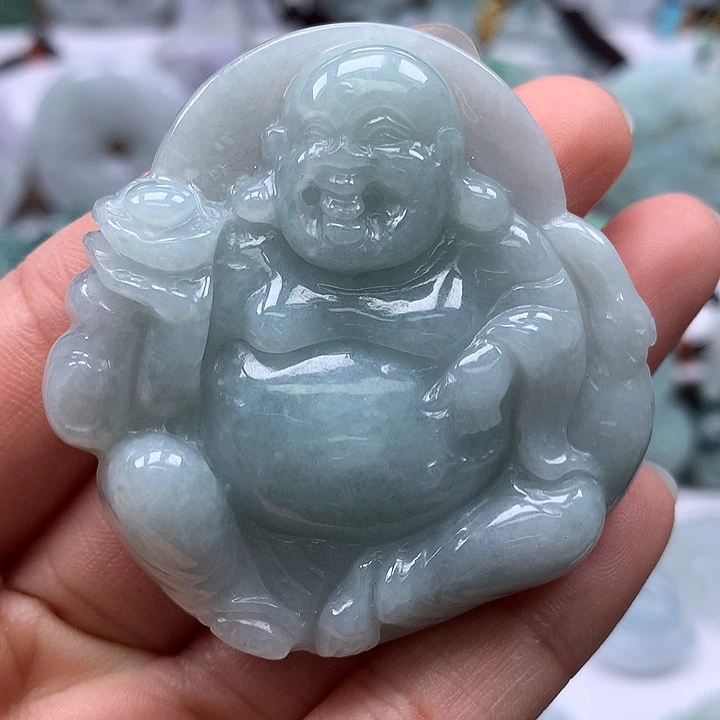 翡翠未镶嵌颈饰逍遥佛福利卡厚10+