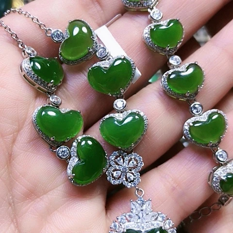 和田玉银S925镶嵌戒指