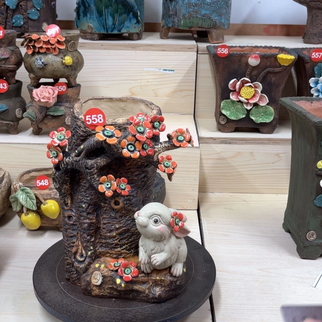 【闪购商品】紫砂花盆558号内口9.5×8外高24