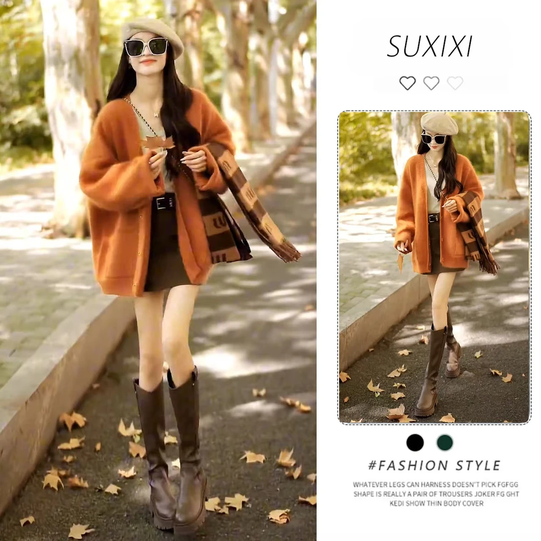 超火早秋穿搭新款套装女2025设计感时尚毛衣外套百搭短裙两件套