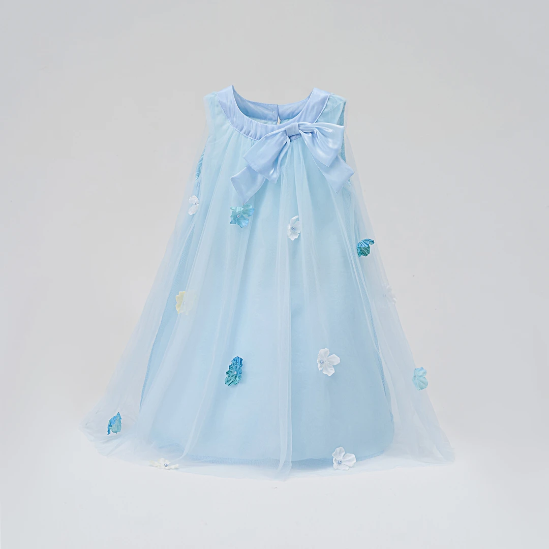 2685女童夏季田园风收腰网纱淑女连衣裙洋气公主风25010003