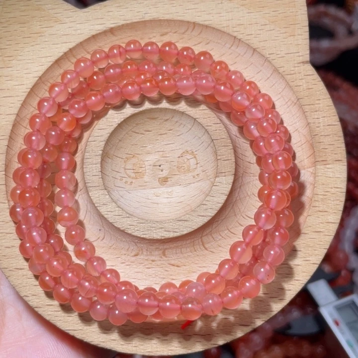 南红玛瑙未镶嵌5咪冰橘粉588