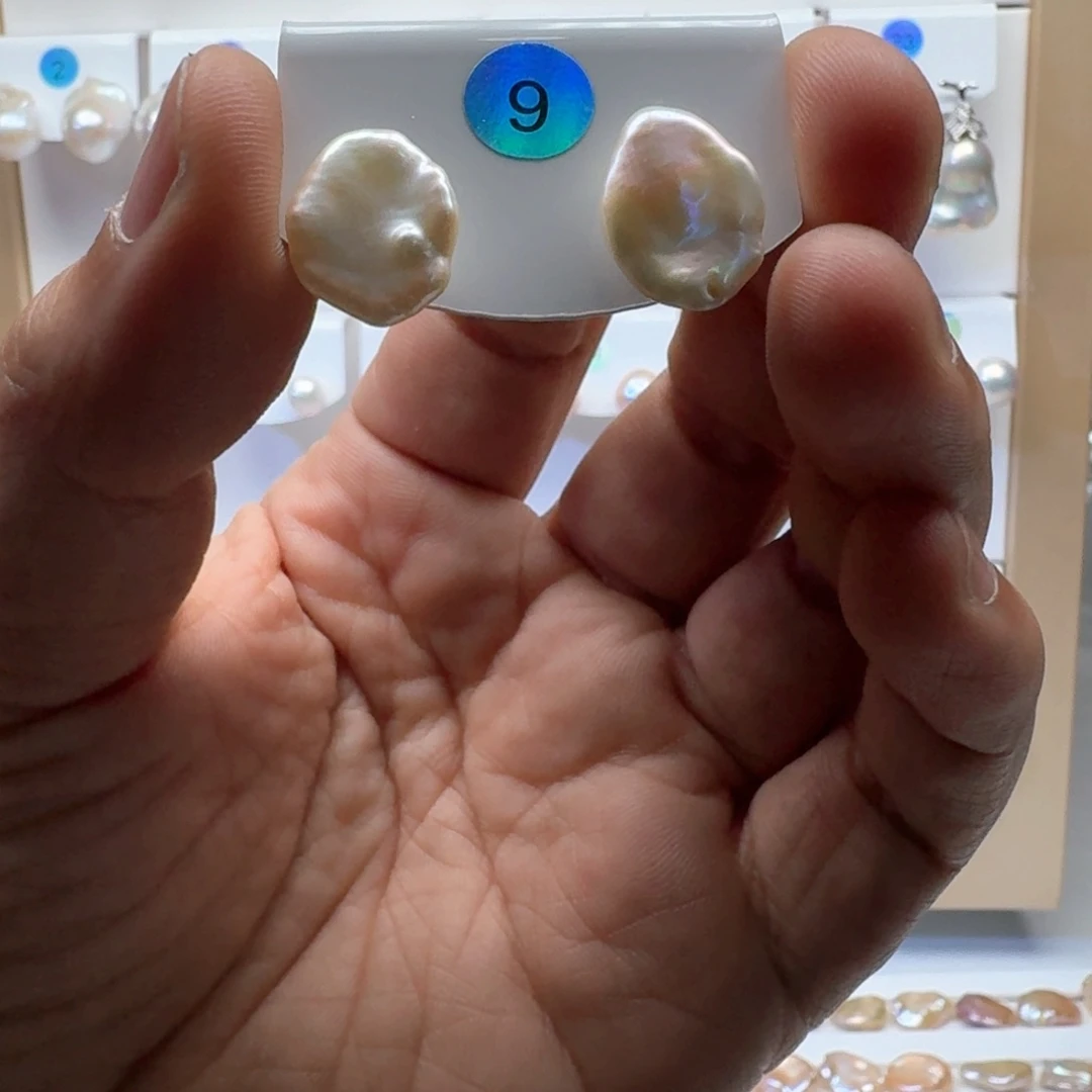 耳饰淡水珍珠银S925镶嵌