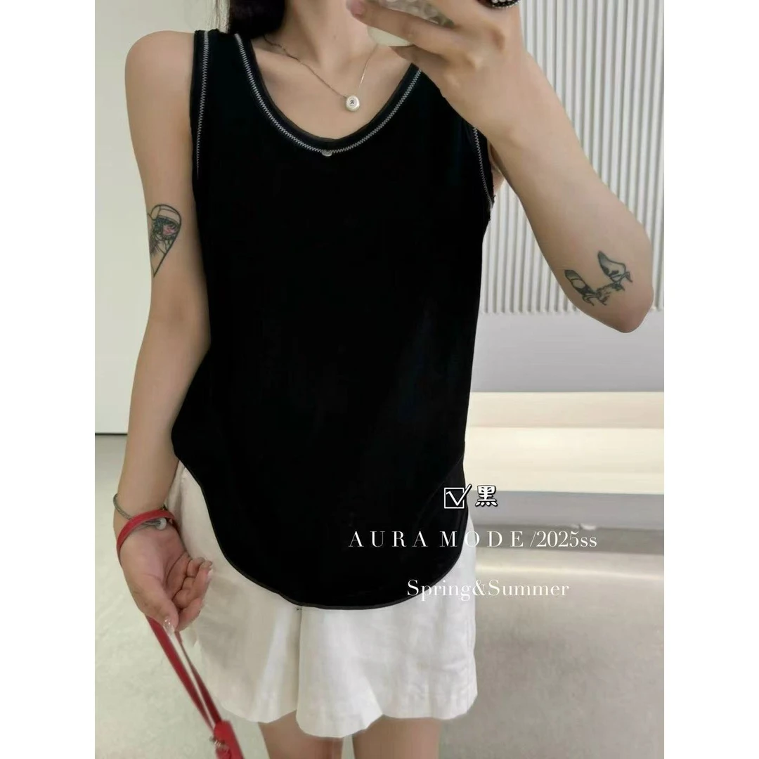 晶姐-93833欧货女装春夏季简约韩版网红春夏洋气时尚百搭背心