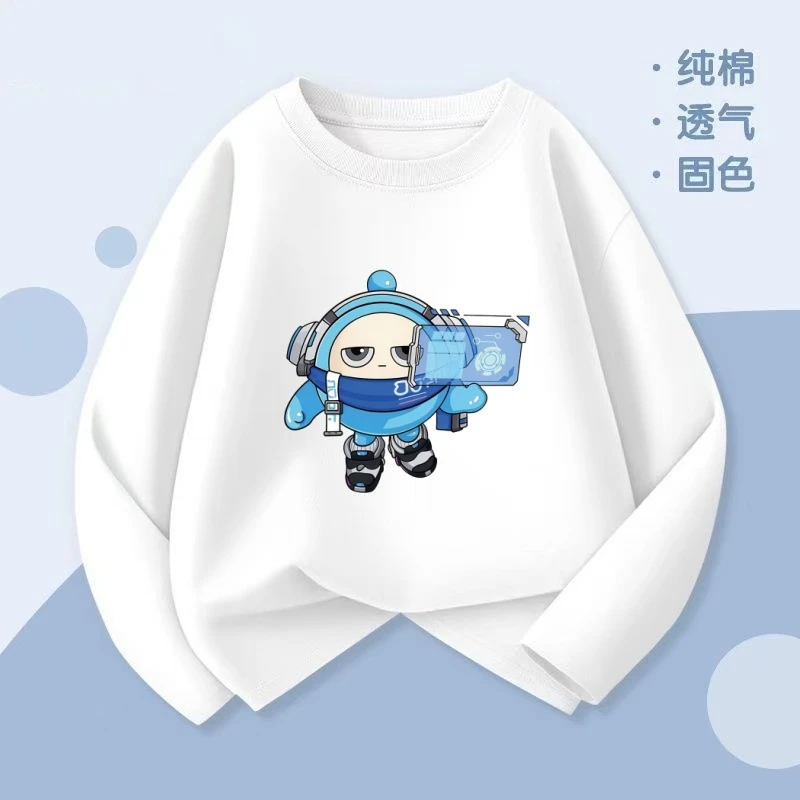 超燃蛋仔派对秋季新款男女中小儿童长袖t恤纯棉圆领宽松百搭上衣