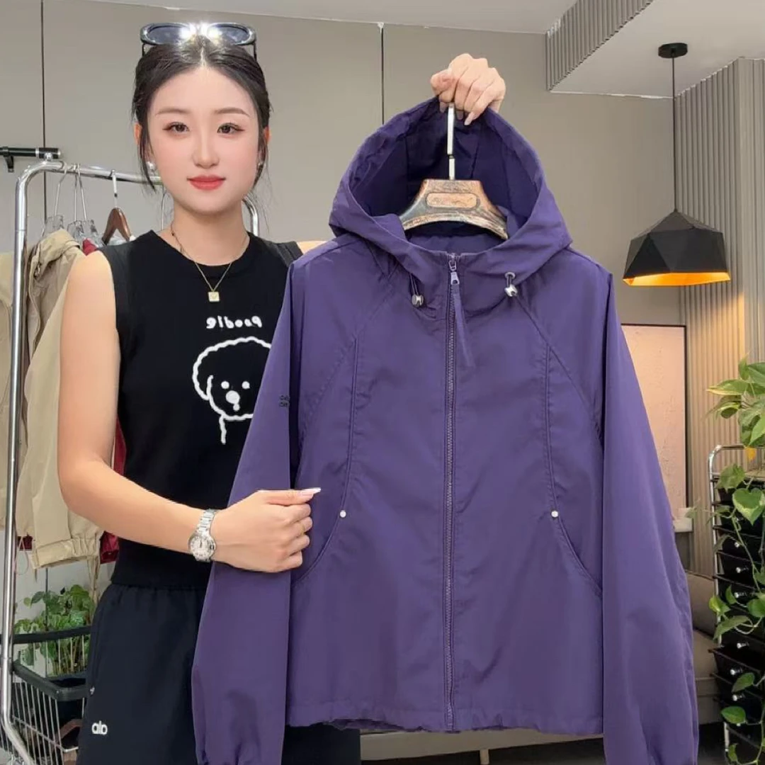 2025早秋单里衬新款连帽百搭运动时尚休闲户外防风冲锋衣2632