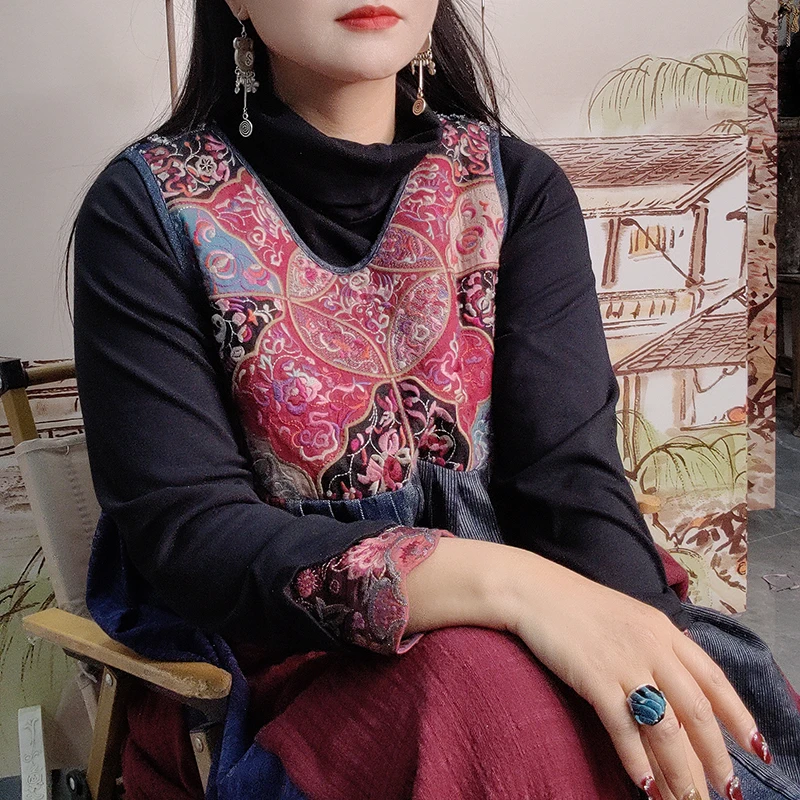 春季百搭长款中国风气质连衣裙152013