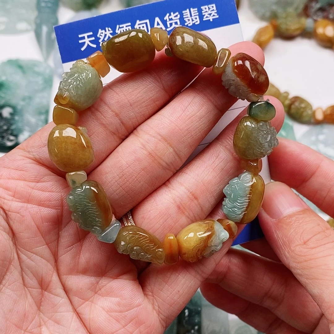 翡翠未镶嵌颈饰钟馗手串