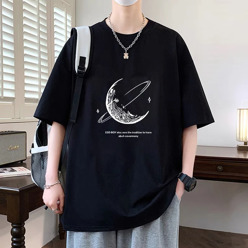 美式T纯棉短袖t恤男女同款2025年夏季半袖宽松青少年休闲百搭上衣