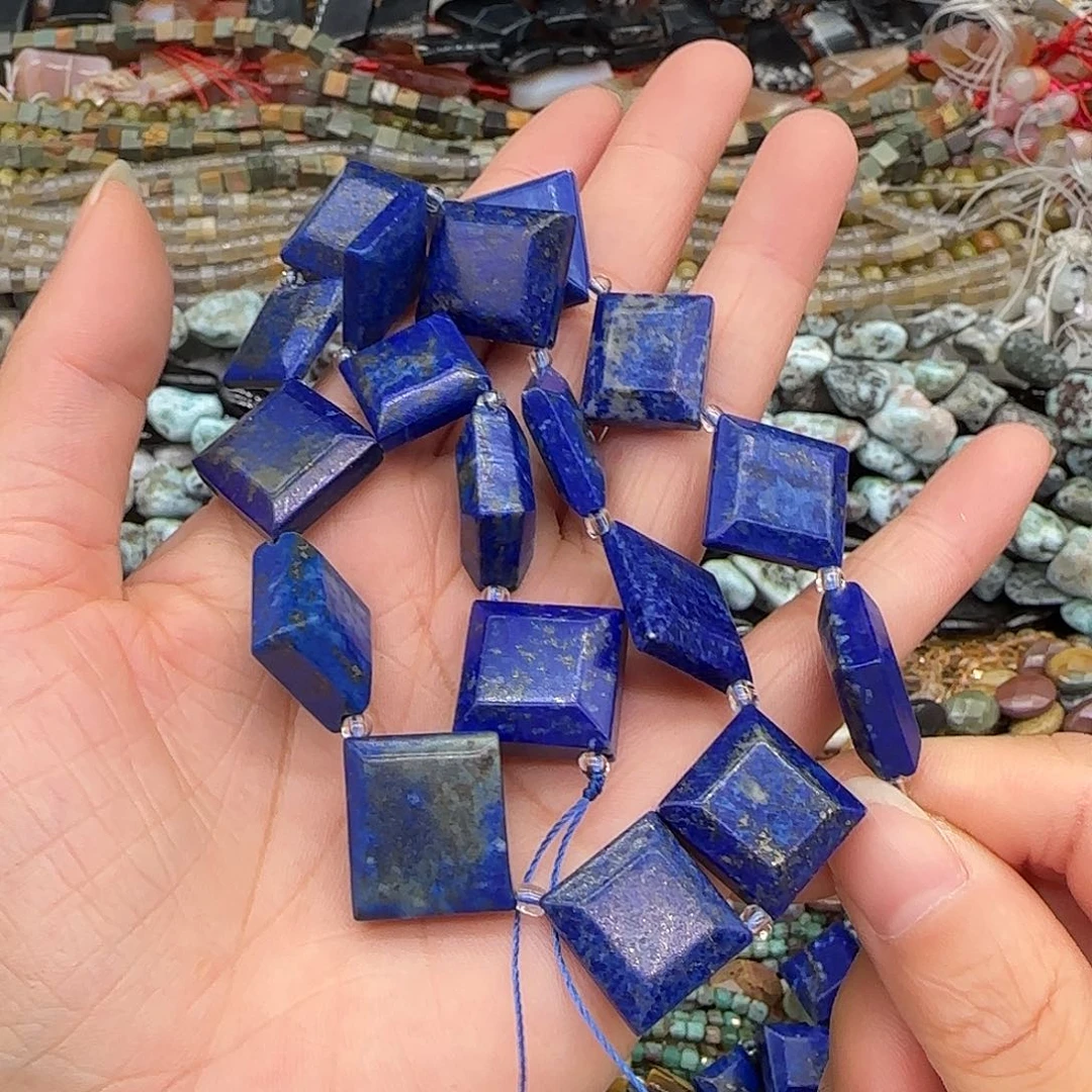 合金玛瑙/玉髓珠宝半成品青金18mm一条