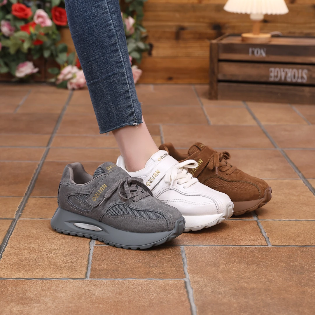 千之恋A增高5CM2025春季新款透气复古风厚底软底百搭单鞋女鞋5568