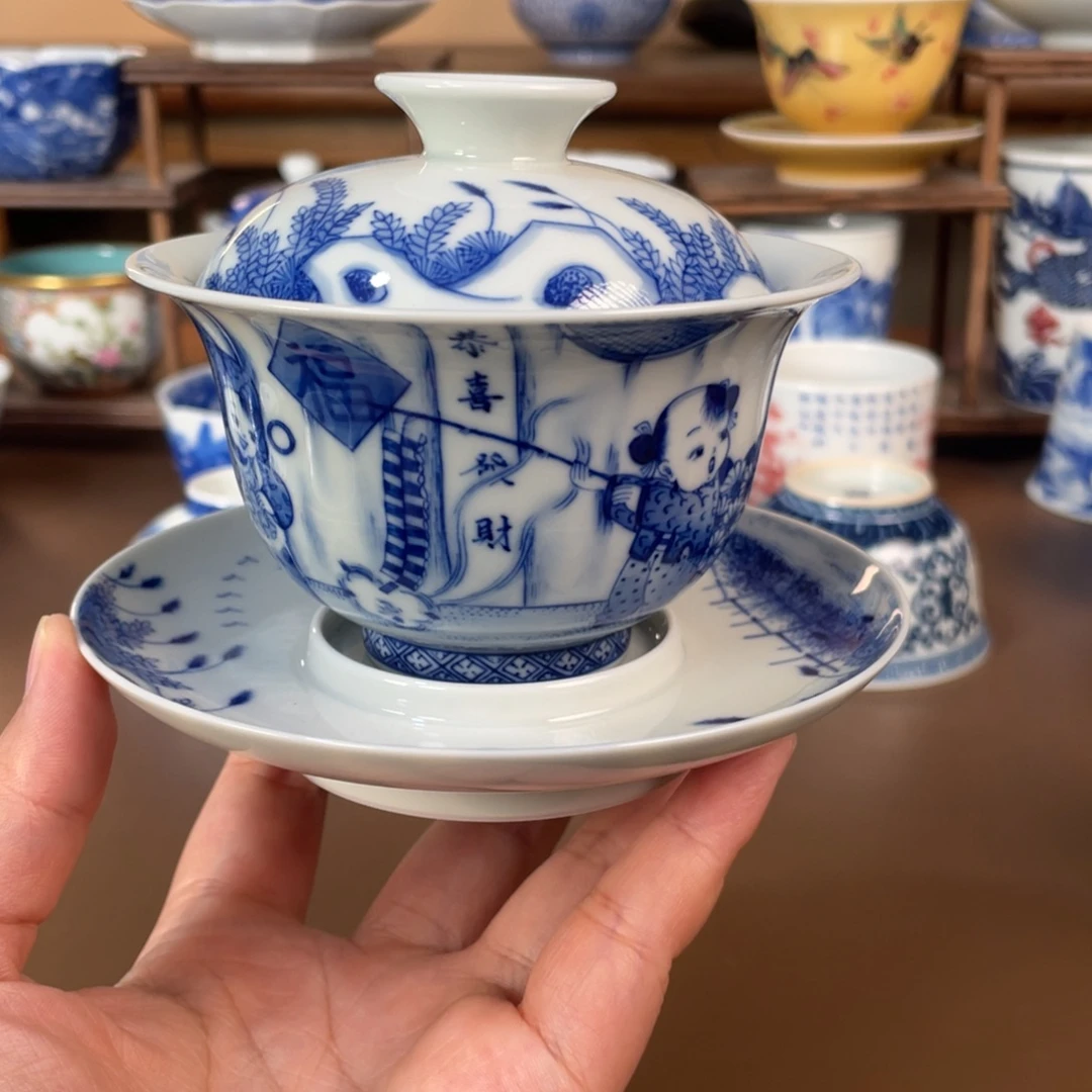 鸱***皮景德镇陶瓷手工手绘
