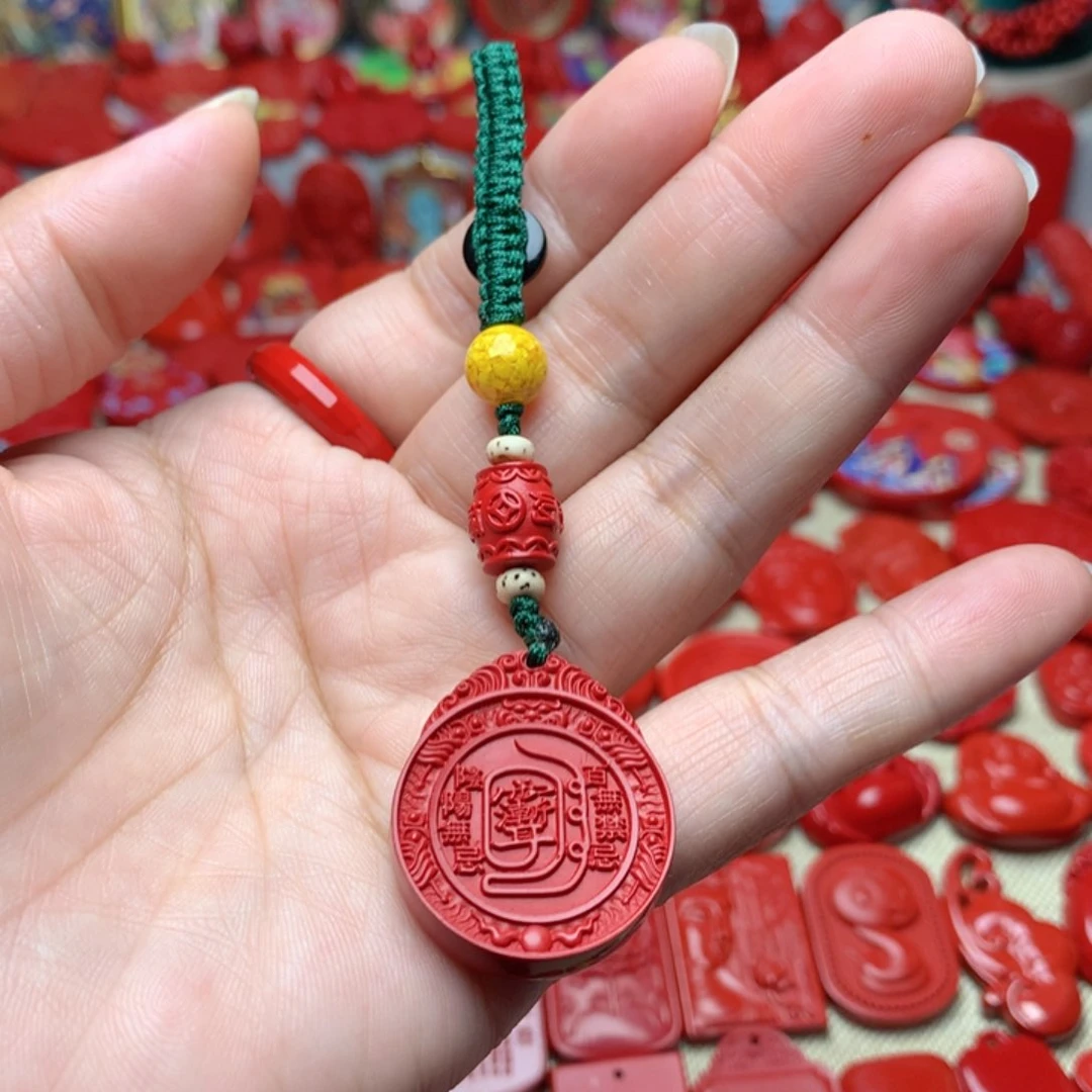 天然辰砂工艺品朱砂钥匙扣