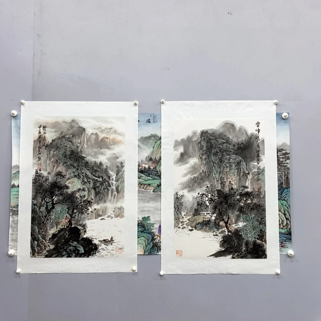 西***子国画韦国春四尺三开精品佳作