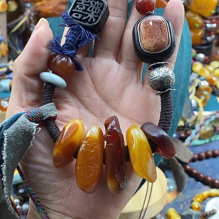 蜜蜡未镶嵌项链项链