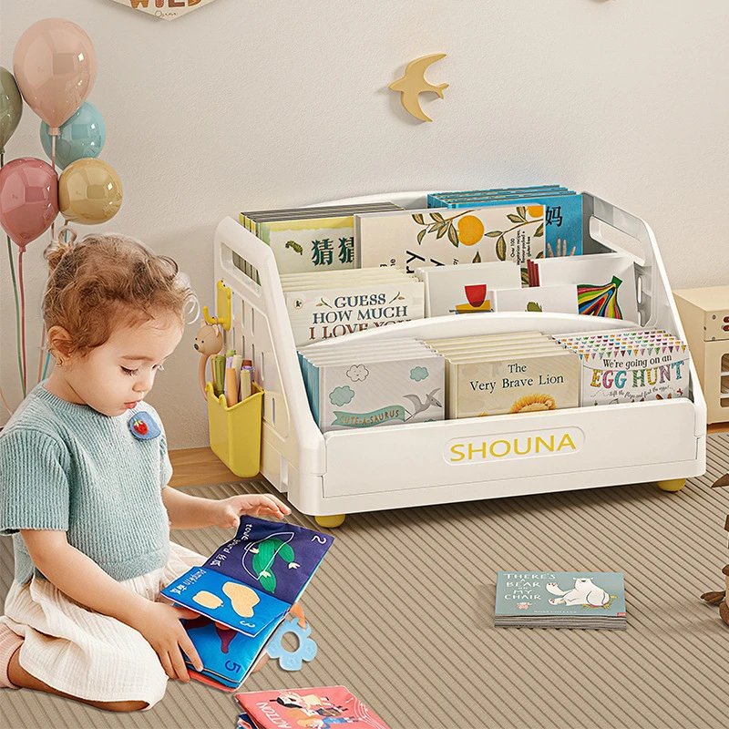 儿童绘本架宿舍收纳架小型桌面置物架分层架可折叠家用阅读区书架