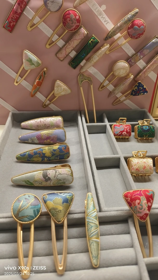 国风宋锦发夹手作