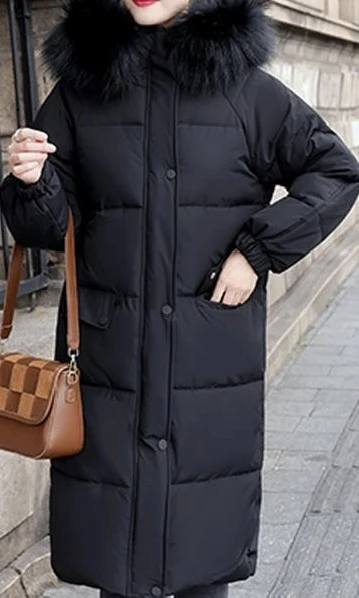 冬季女款中长款加厚棉服时尚保暖外套