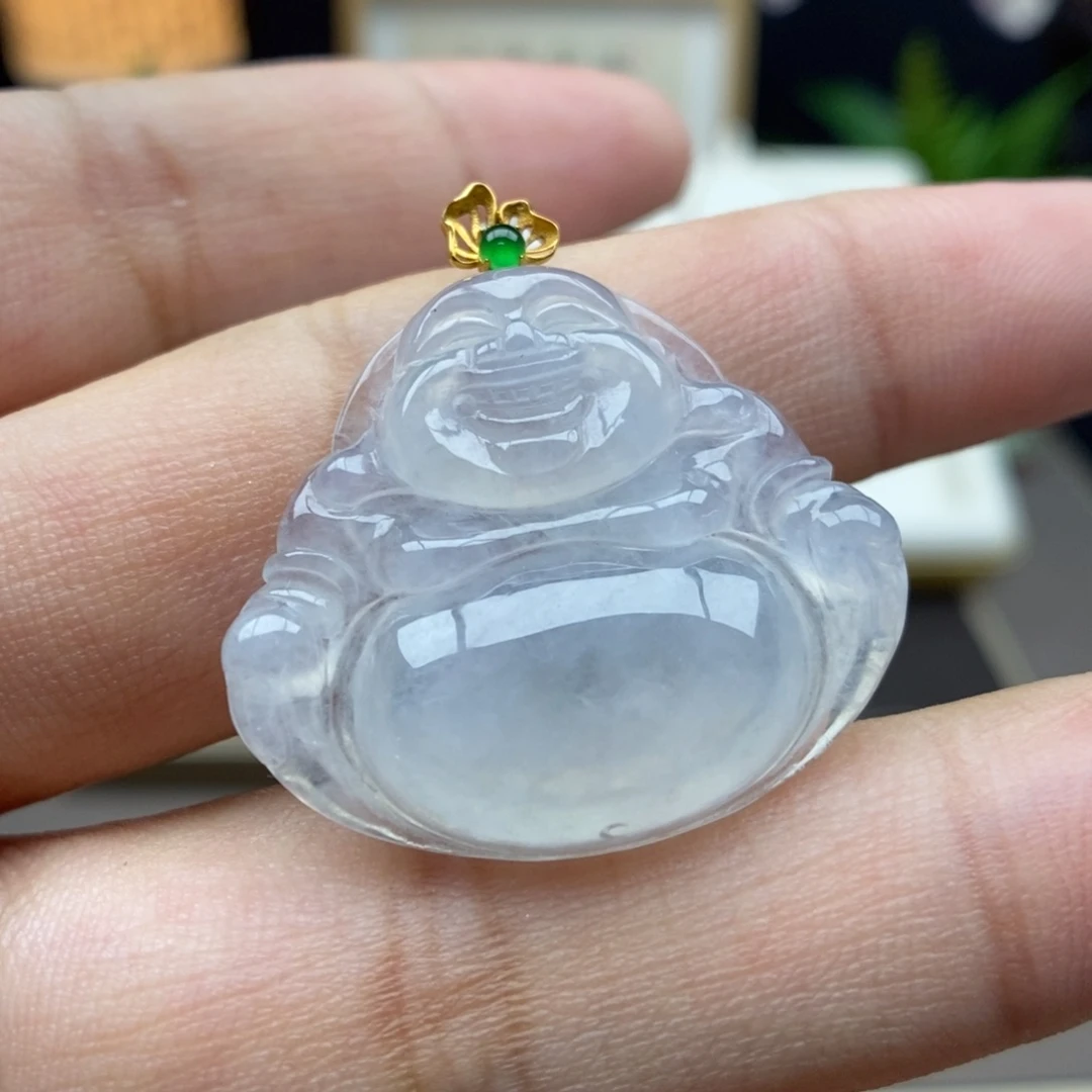 翡翠18K金镶嵌颈饰吊坠46