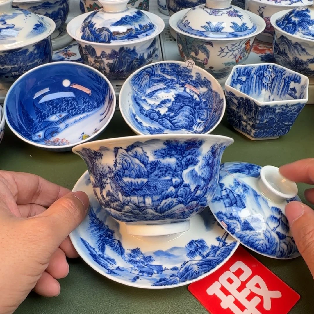 陶纯手工纯手绘茶具开片334
