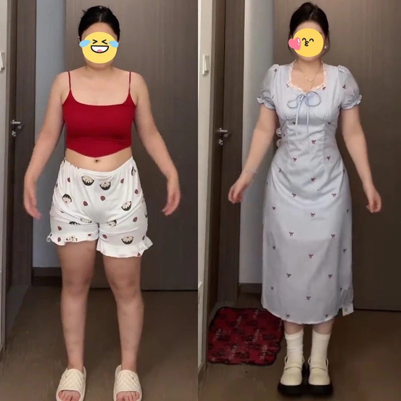 茶歇法式气质连衣裙女夏季大码胖mm韩系减龄甜美漂亮绝美度假长裙