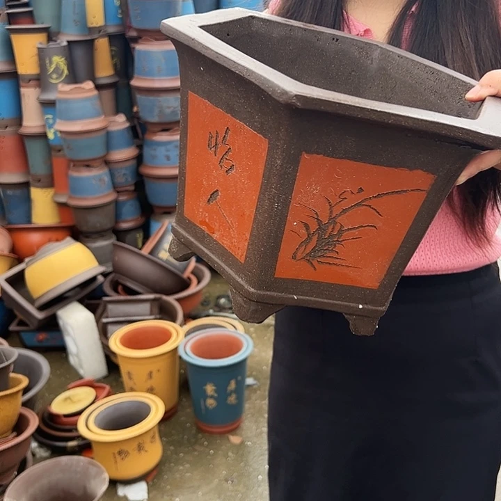 32红六方花盆花盆花盆