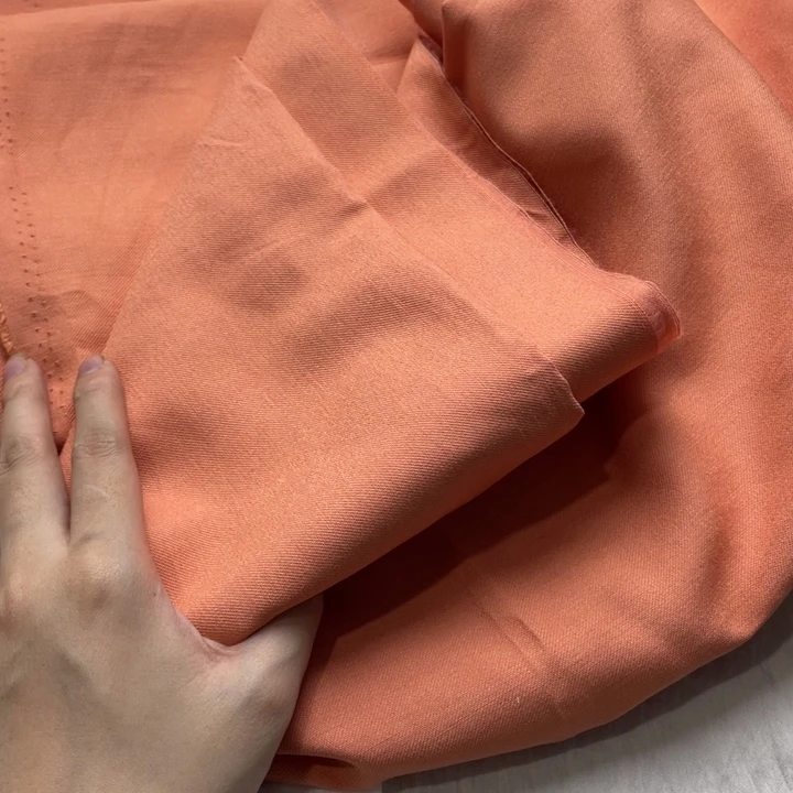 混纺粉橙色天丝亚麻1米