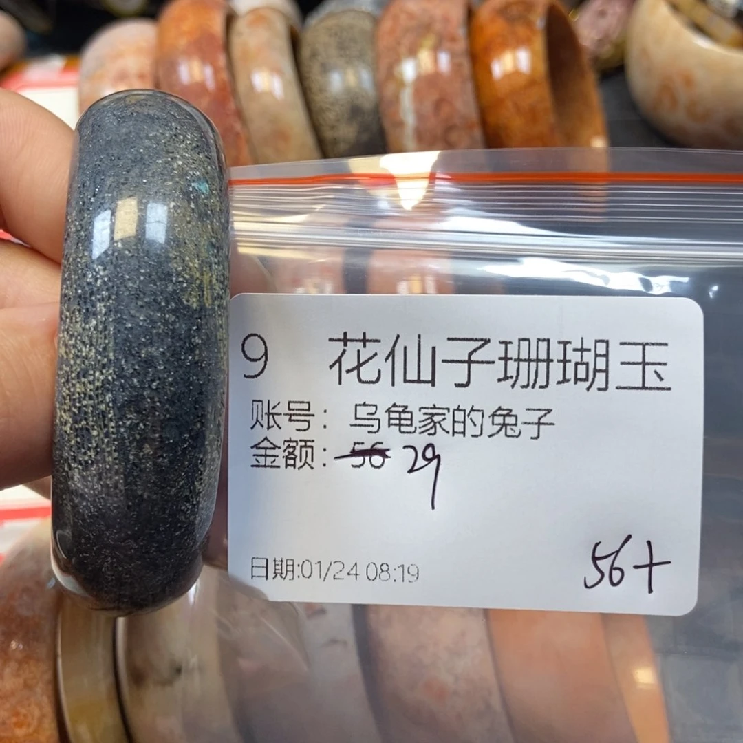 硅化珊瑚（珊瑚玉）手镯未镶嵌乌****子9