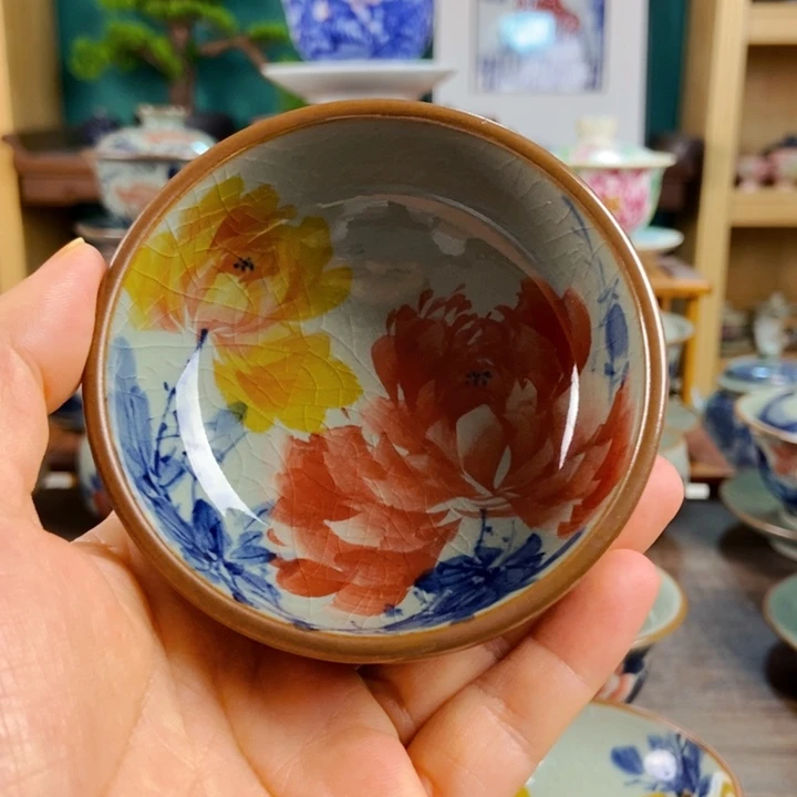 瓷片红*霞手工制作工艺精湛等特点