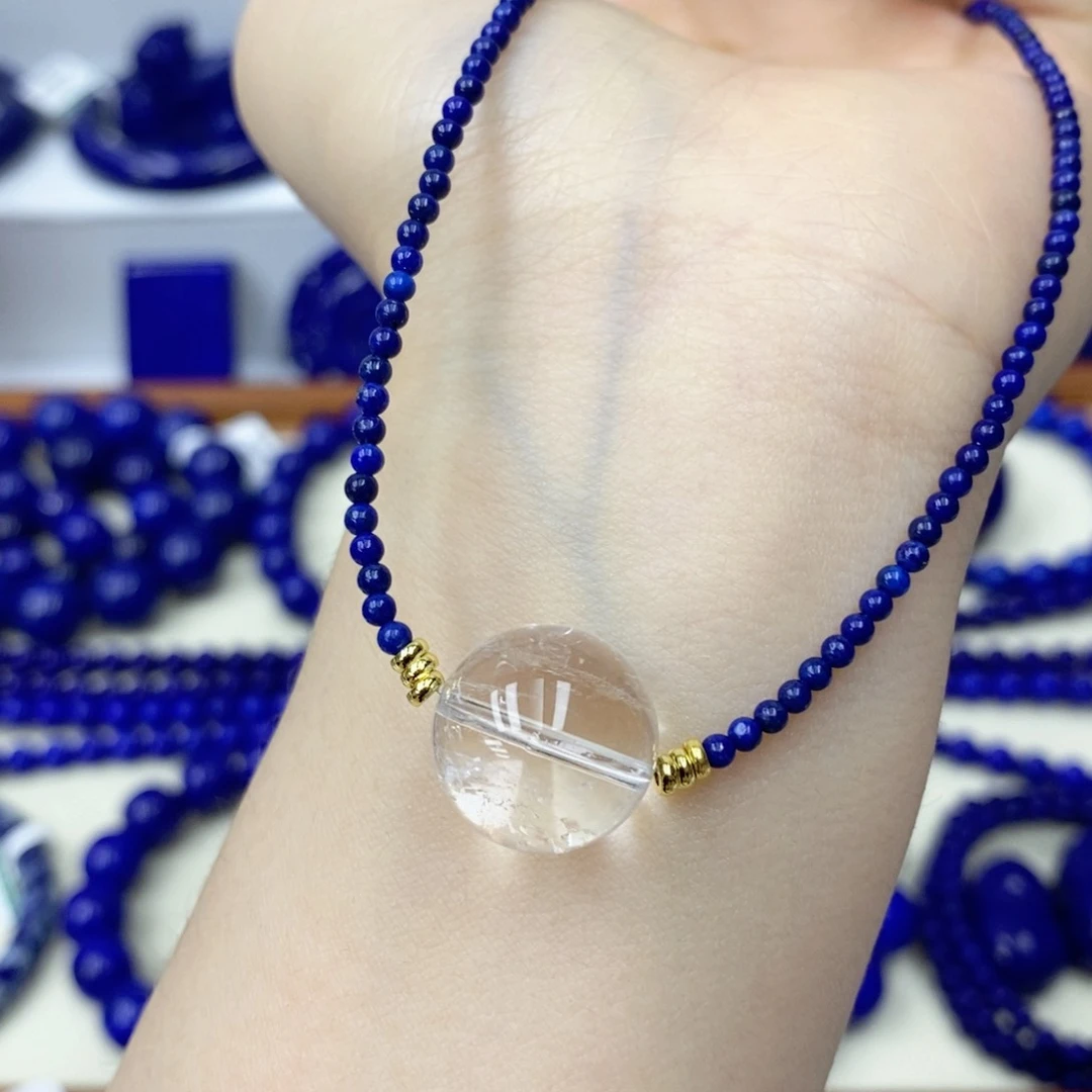 青金石未镶嵌颈饰15.5