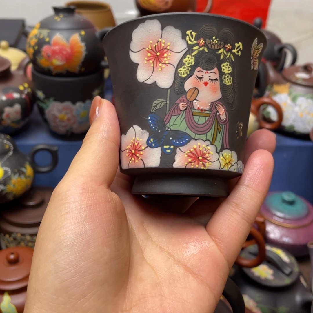 芳***草茶杯红泥紫砂主人杯130cc