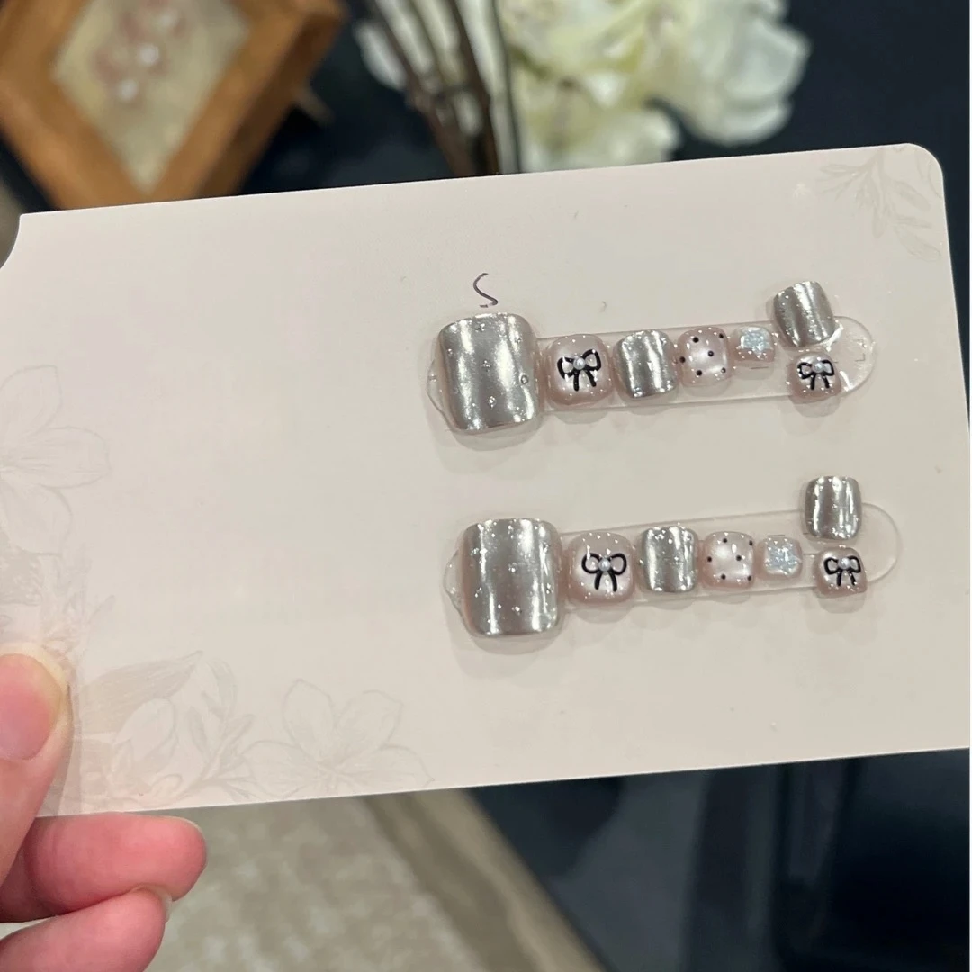 穿戴甲新款高级感手工定制可拆卸穿戴芭蕾舞曲风格脚甲穿戴式美甲