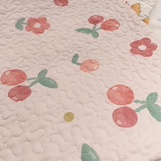 亚麻樱桃小兔枕套