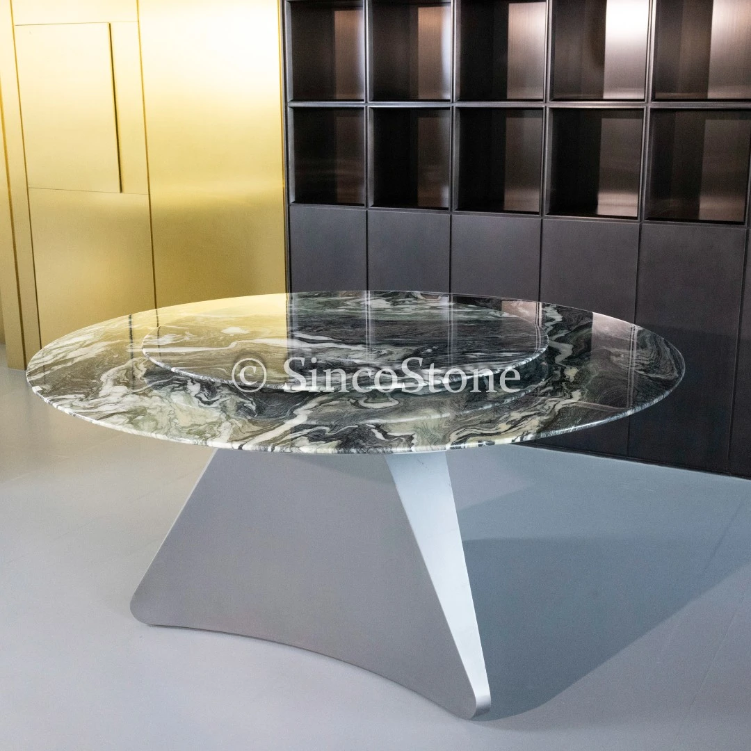 国风 | 紫山水奢石餐桌 | 高端别墅设计师推荐